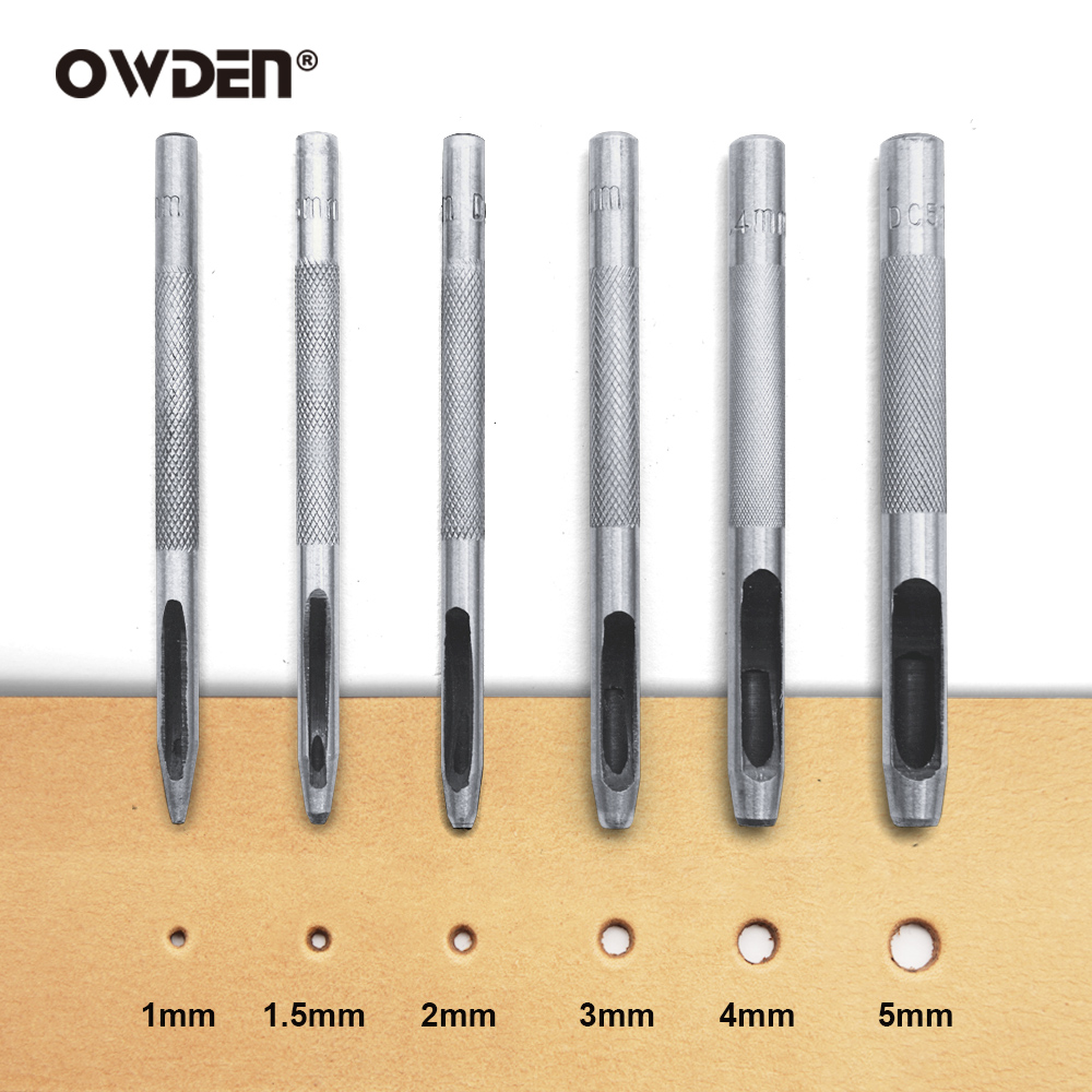 Rivet Setter Tool - 6pcs 가죽 구멍 펀칭 도구 강철