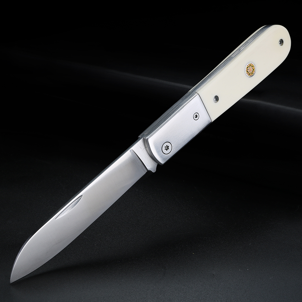 Bone Folder Tool - 황소뼈 손잡이 과일칼, 휴대용 접이식, 5크롬