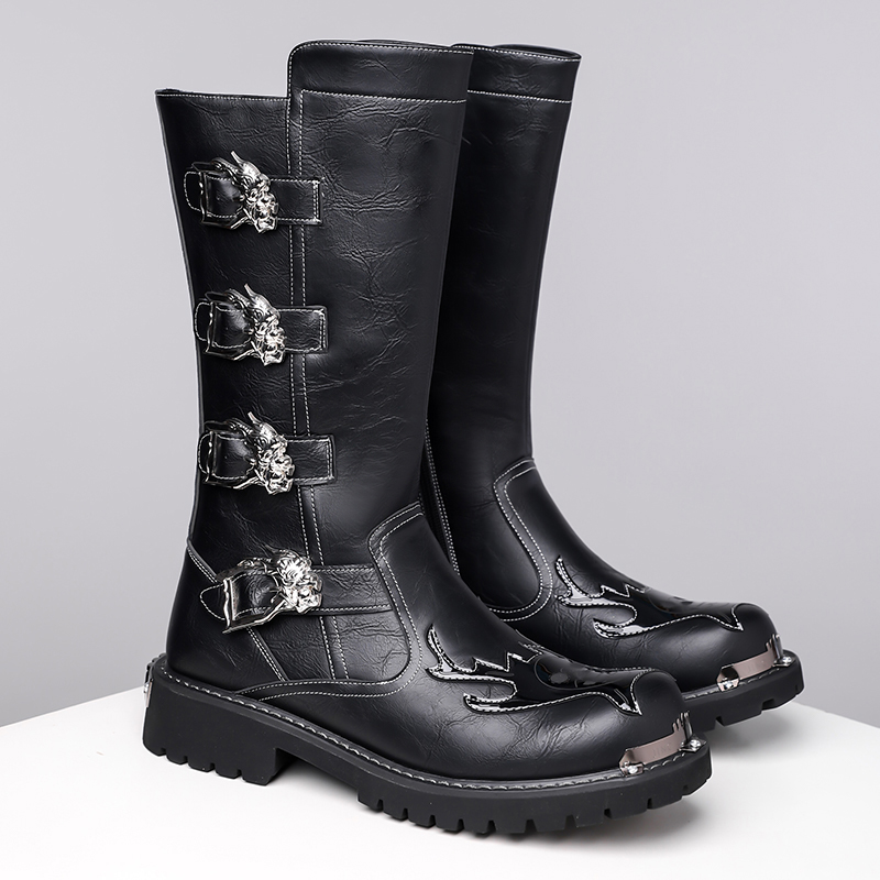 가을 신상 남성용 디자이너 가죽 롱부츠 패션 캐주얼 블 - Leatherwork Designs 리뷰 및 가격