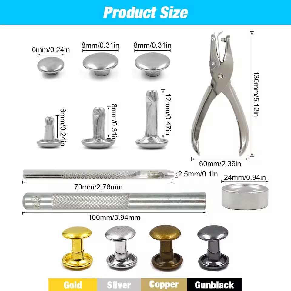 금속 이중 캡 리벳 스터드 라운드 스파이크 네일 도구  - Rivet Setter Tool 리뷰 및 가격
