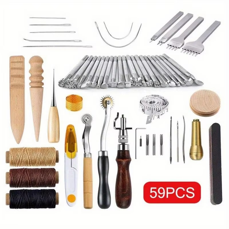 59개로 구성된 가죽 공예 세트, 손바느질, 스티칭,  - Groover Stitching Tool 리뷰 및 가격