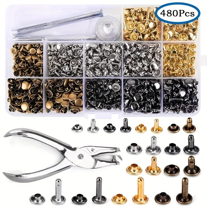 금속 더블 캡 리벳 스터드 DIY 가죽 공예 가방 벨트 - Rivet Setter Tool 리뷰 및 가격