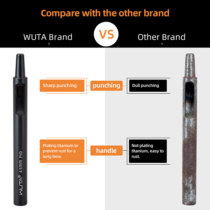 WUTA 1-10개 도금 티타늄 가죽 홀 펀치 라운드  - Rivet Setter Tool 리뷰 및 가격